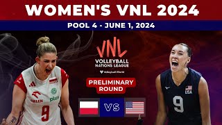 Women's Volleyball Nations League VNL 2024 week 2 Schedule | Poland vs USA | Korea vs Türkiye