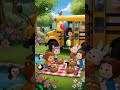 The wheel on the bus # kids rhyme #animalsong #cartoonforkids #viralshort