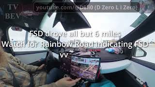 20260102 64x #CyberPlasma @CyberTruck Road Trip FSDv14.2.2.2
Return trip West:
: Trip Estimate: 38hr:0min 23 stops 2052Mi
: Trip: Jan01:2008 61487Mi 30390kWh 494.3Wh/mi FSD: 3777.9/3849.9Mi 98% -72.0Mi + 8.5Mi Depart
: Purchased 1000 hours of TezLab FSD Tracking for 90 mid trip Jan2 3:32AM.
: Trip: Jan03:0347 62976Mi 31587kWh 501.6Wh/mi FSD: 5264.8/5339.2Mi 99% -74.4Mi + 2.4Mi
: Trip: Jan03:1532 63575Mi 31950kWh 502.6Wh/mi FSD: 5859.9/5937.9Mi 99% -78.0Mi + 3.6Mi Arrived
: TezLab: 30hr:09min 2087.8Mi eff:47% 69mph Charge: $581.08 3911.1MiRangeAdd 12hr:43min Charges:28 1596.1kWh EnergyDraw:43.0kWh FSD(Partial) 2303.9Mi 133%
: FSD v 14.2.2.2
Initial trip East :
* 20251219 64x #CyberPlasma @CyberTruck Road Trip FSDv14.2.1 https://youtu.be/CV93IXJIipA
* 20251219 128x #CyberPlasma @CyberTruck Road Trip FSDv14.2.1 https://youtu.be/BzC9ZYos0yA
* 20251219 256x #CyberPlasma @CyberTruck Road Trip FSDv14.2.1 https://youtu.be/a4yNy62So5g
* 20251219 512x #CyberPlasma @CyberTruck Road Trip FSDv14.2.1 https://youtu.be/1q553NUuDW0
Return trip West:
* 20260102 64x #CyberPlasma @CyberTruck Road Trip FSDv14.2.2.2 https://youtu.be/uh_3MFN-cFc
* 20260102 128x #CyberPlasma @CyberTruck Road Trip FSDv14.2.2.2 https://youtu.be/Z2D31oMYAIs
* 20260102 256x #CyberPlasma @CyberTruck Road Trip FSDv14.2.2.2 https://youtu.be/ApV37l4pYxo
* 20260102 512x #CyberPlasma @CyberTruck Road Trip FSDv14.2.2.2 https://youtu.be/oLvTSlvHeWI 20260102 64x #CyberPlasma @CyberTruck Road Trip FSDv14.2.2.2