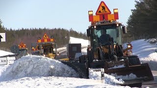 Volvo L90F | Veekmas F2428 | L60H  Cutting snowbanks at Route E4