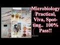 General microbiology practical exam viva spotting culture media instruments mbbs bds bpt