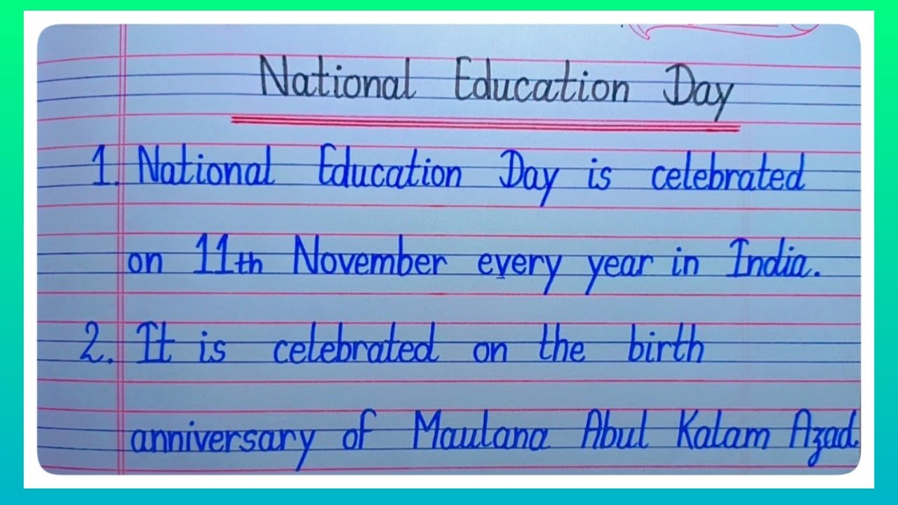 essay writing on national education day