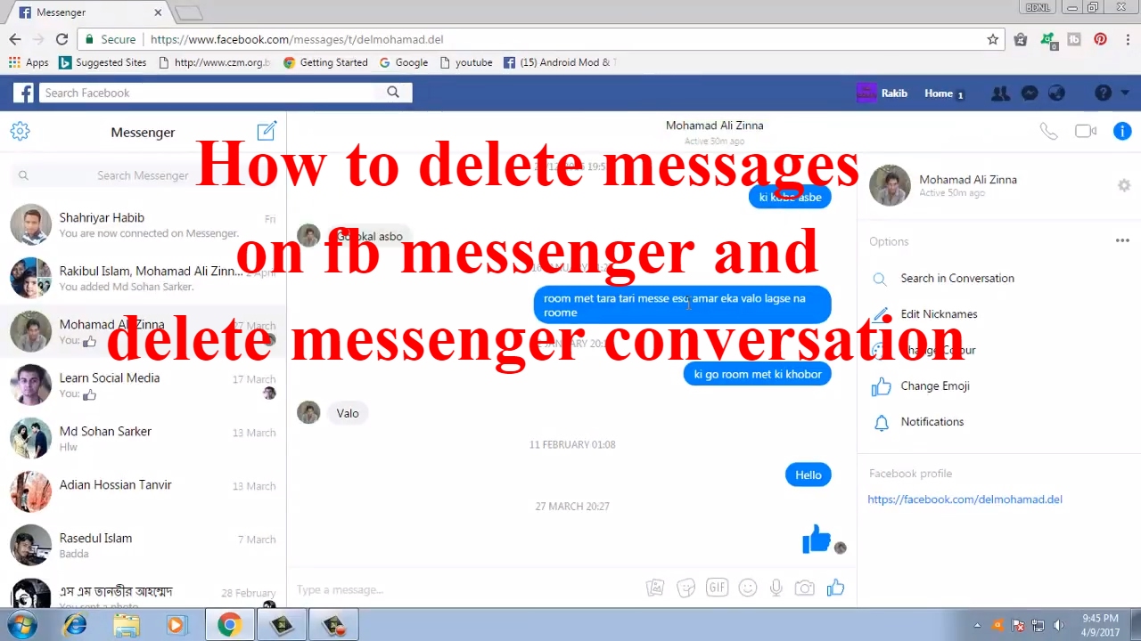 How to Delete Messages on Facebook Messenger and Delete Messenger