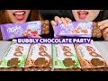 ASMR GIANT BUBBLY CHOCOLATE (MILKA and AERO) 초콜릿 리얼사운드 먹방 チョコレートcoklat चॉकलेट | Kim&Liz ASMR