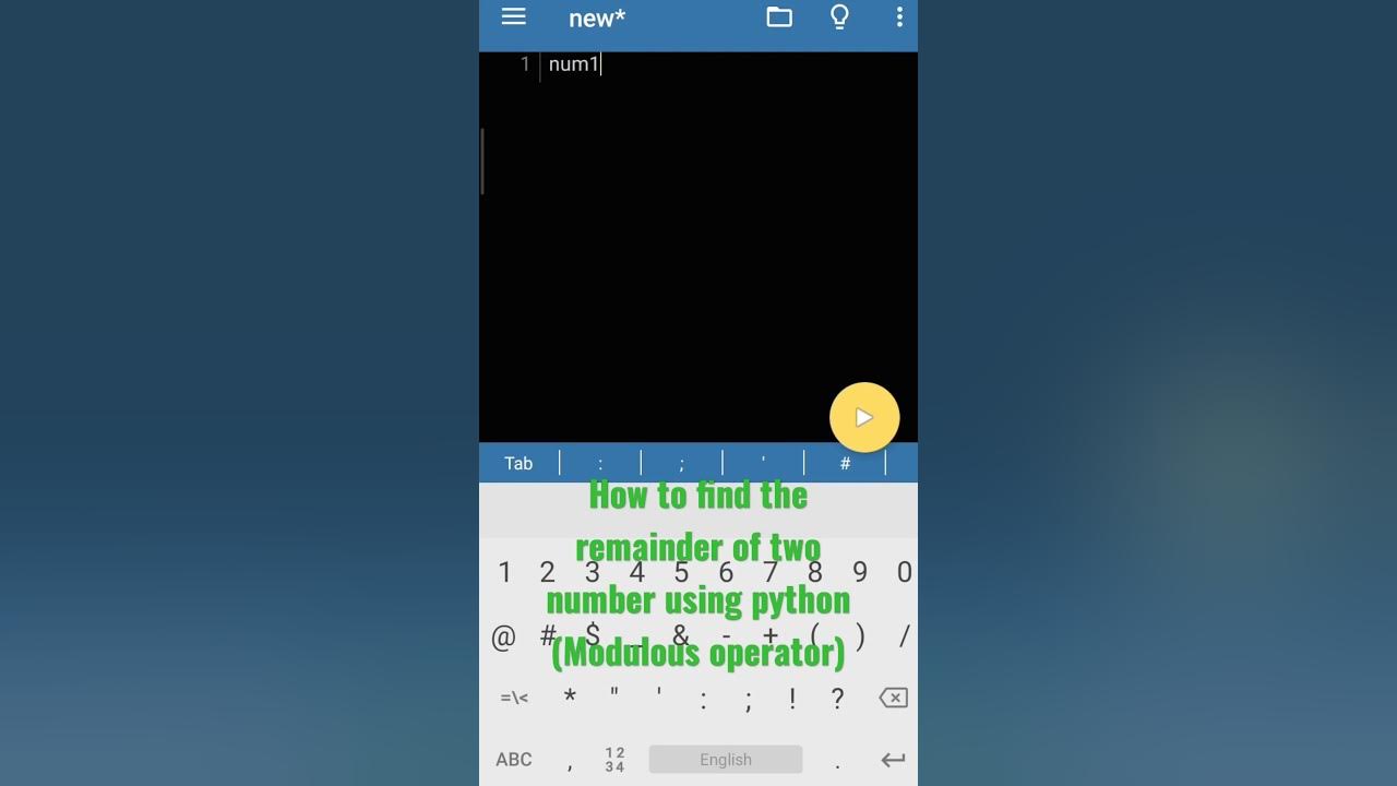 How to find the remainder of two number in python by using modulous ...