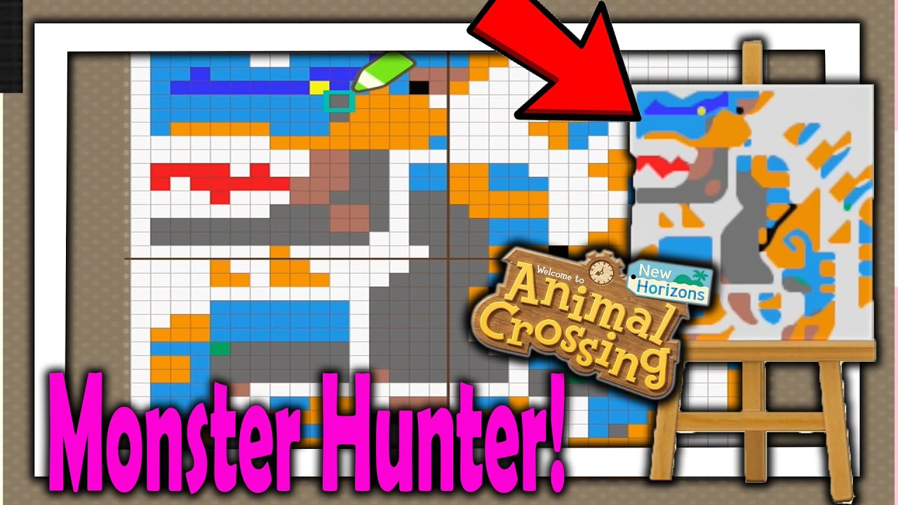 Longest Pixel Art Yet Animal Crossing New Horizons Tigrex Custom Design Monster Hunterx Acnh Youtube