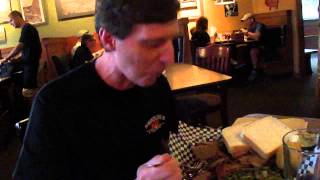 Jim in heaven at Smokin' Dave's Taphouse and Barbecue in Estes Park, Colorado