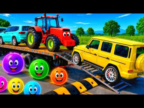 Flatbed Truck McQueen Transportation with Truck Pothole vs Car #42 BeamNG Drive