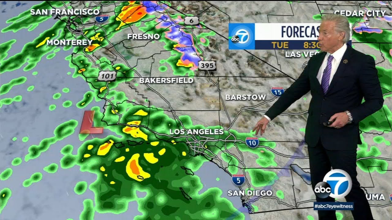 New atmospheric river brings heavy rain to SoCal Tuesday - YouTube