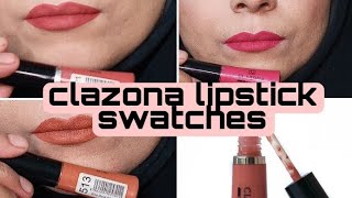 clazona lipstick swatches