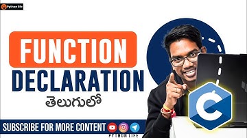 function declaration | C Language in Telugu