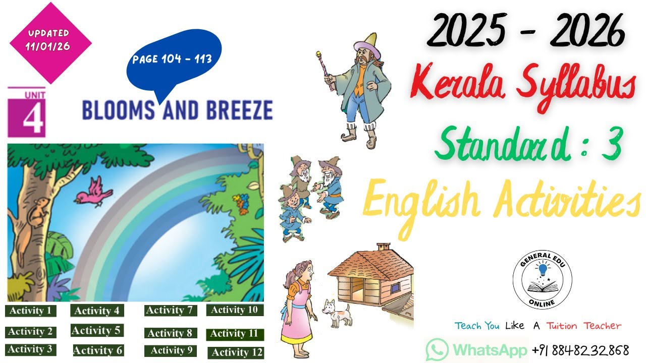 Class 3 English Activites Unit 4 Blooms And Breeze Activites 1 - 12 