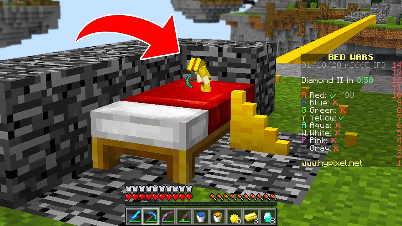 everyone is ᵗᶦⁿʸ in this Minecraft Bedwars..
