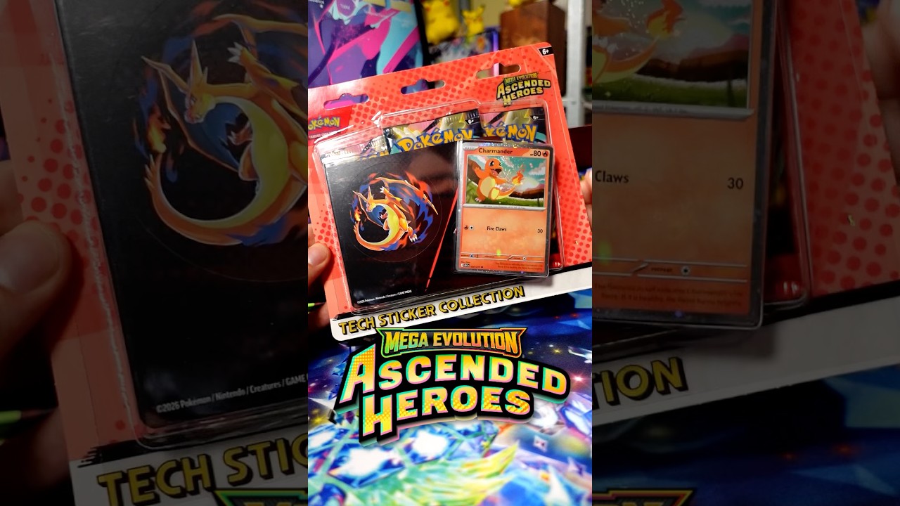 Что внутри? Коллекция технических наклеек Pokemon Ascended Heroes CHARMANDER!