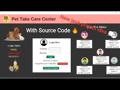Simple java project using Jframe, NetBeans, Mysql database |Pet take care center in 2021