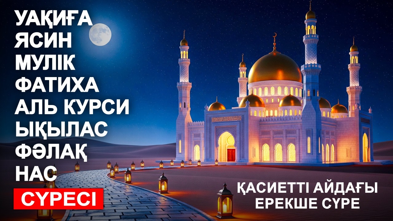 ҮЙГЕ БЕРЕКЕ ӘКЕЛЕТІН СҮРЕЛЕР ЖИЫНТЫҒЫ | УАҚИҒА, ЯСИН, МҮЛК, ФАТИХА, АЯТУЛЬ КУРСИ, ЫҚЫЛАС, ФӘЛАҚ, НАС