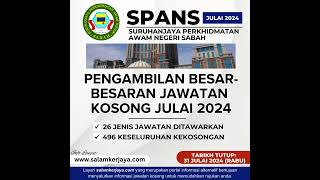 JAWATAN KOSONG SPANS JULAI 2024 #jawatankosong #kerjakosong #malaysia