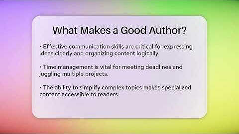 What Makes a Good Author? - The Prose Path