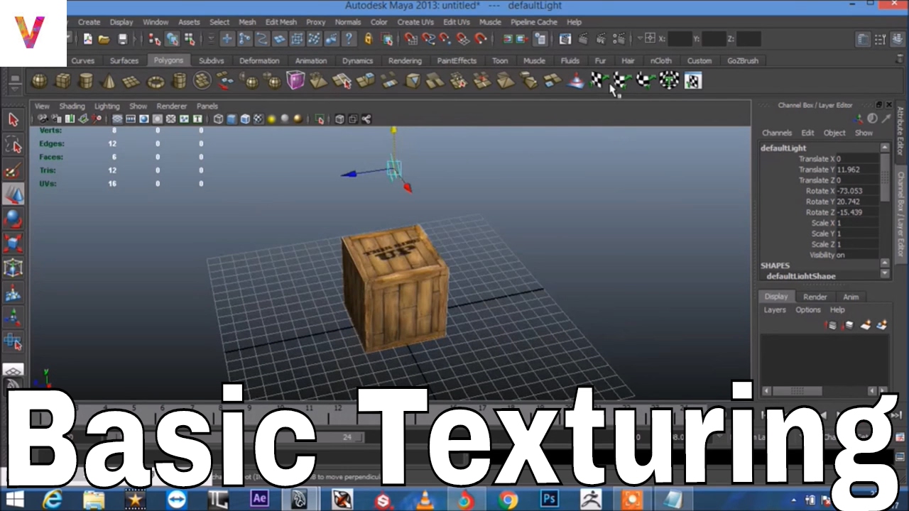 Maya Basic Texturing || Box Texturing || Autodesk maya - YouTube
