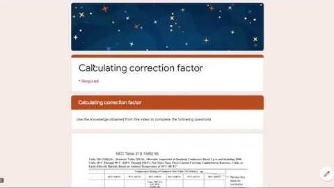 Correction factor example