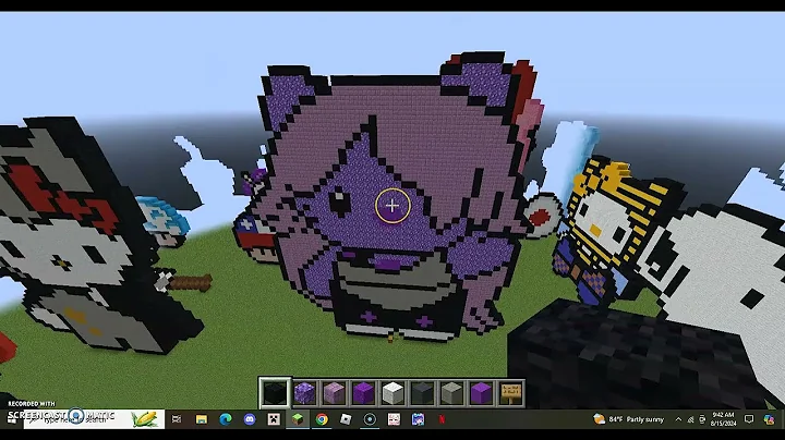 minecraft steven universe amethyst hello kitty pixel art part 2