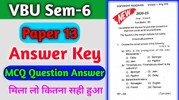 VBU Sem-6 Paper 13 MCQ Answer Key मिला लो कितना सही हुआ?? vbu sem 6 paper 13 Questions answer