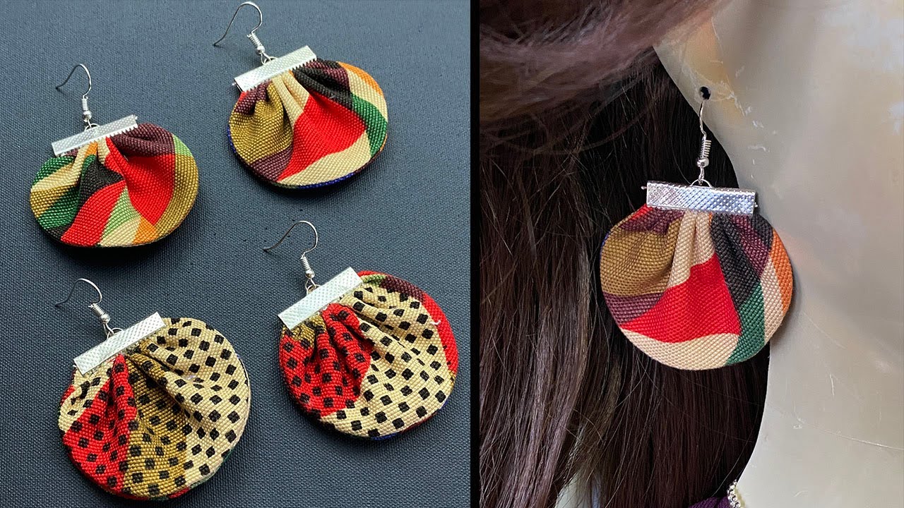 How to make easy Earrings with Fabric, buttons & beads : 10 methods -  SewGuide
