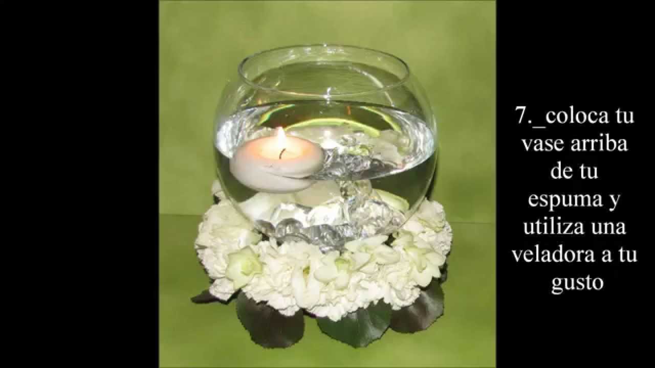 Como hacer un centro floral de mesa para boda. youtube