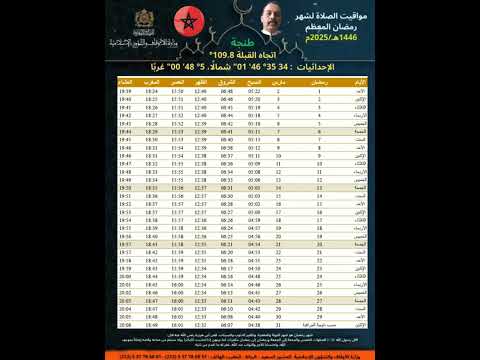 مواقيت الصلاة لمدينة طنجة