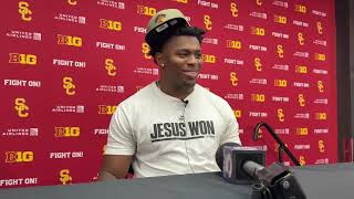USC RB Bryan Jackson after 26-21 win over Iowa‼️✌️#viral #cfb #usc #sports #fyp 