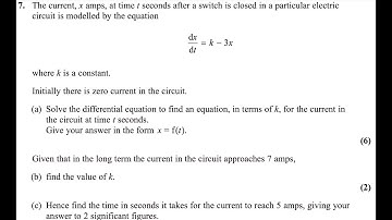 Pure Math P4 May/June 2024 [Q7] Pearson Edexcel IAL WMA 14/01|Differential Equations,