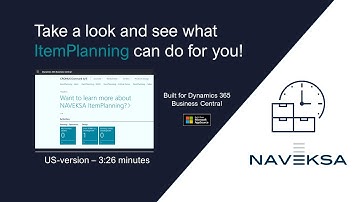 NAVEKSA ItemPlanning - Function view - US version - Built for Microsoft Dynamics 365 BC.