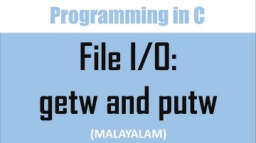 File input/output functions in C:part 2| getw and putw| Odd and even file example|Malayalam tutorial