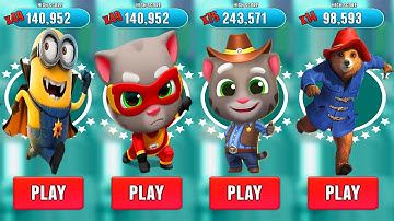 Talking Tom Gold Run vs Talking Tom Gold Hero vs Minion Rush: Despicable Me vs Paddington Run
