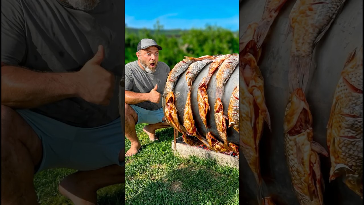 Massive Trout | Barrel Grill! #food #cooking #troutfishing