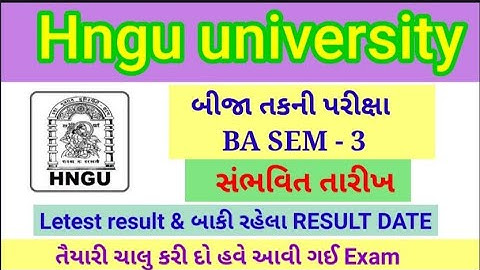 Ba sem - 3 exam date hngu - hngu exam date 2022 Ba sem - 3 - hngu result - hngu result update