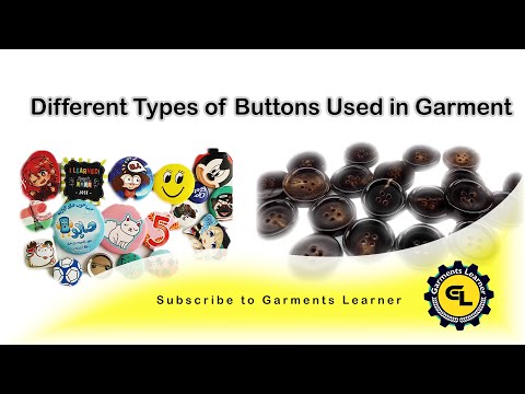 Different Types of Buttons Used in Garment | 10 different types of Buttons used in