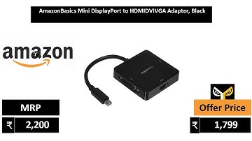 AmazonBasics Mini DisplayPort to HDMIDVIVGA Adapter, Black