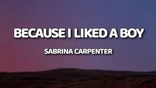 Sabrina Carpenter - because i liked a boy (Lyrics) i'm a homewrecker i'm a slut