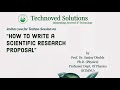 How to write a scientific research proposal  technoved solutions
