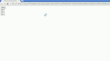JQuery Tutorial 35 - how to show html element on button click