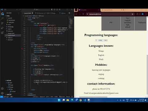 Video on Resume using html and css - YouTube
