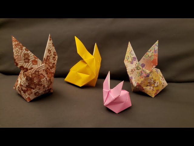 Origami Balloon Bunny Happy Easter Background In Paper Cut Style Paper