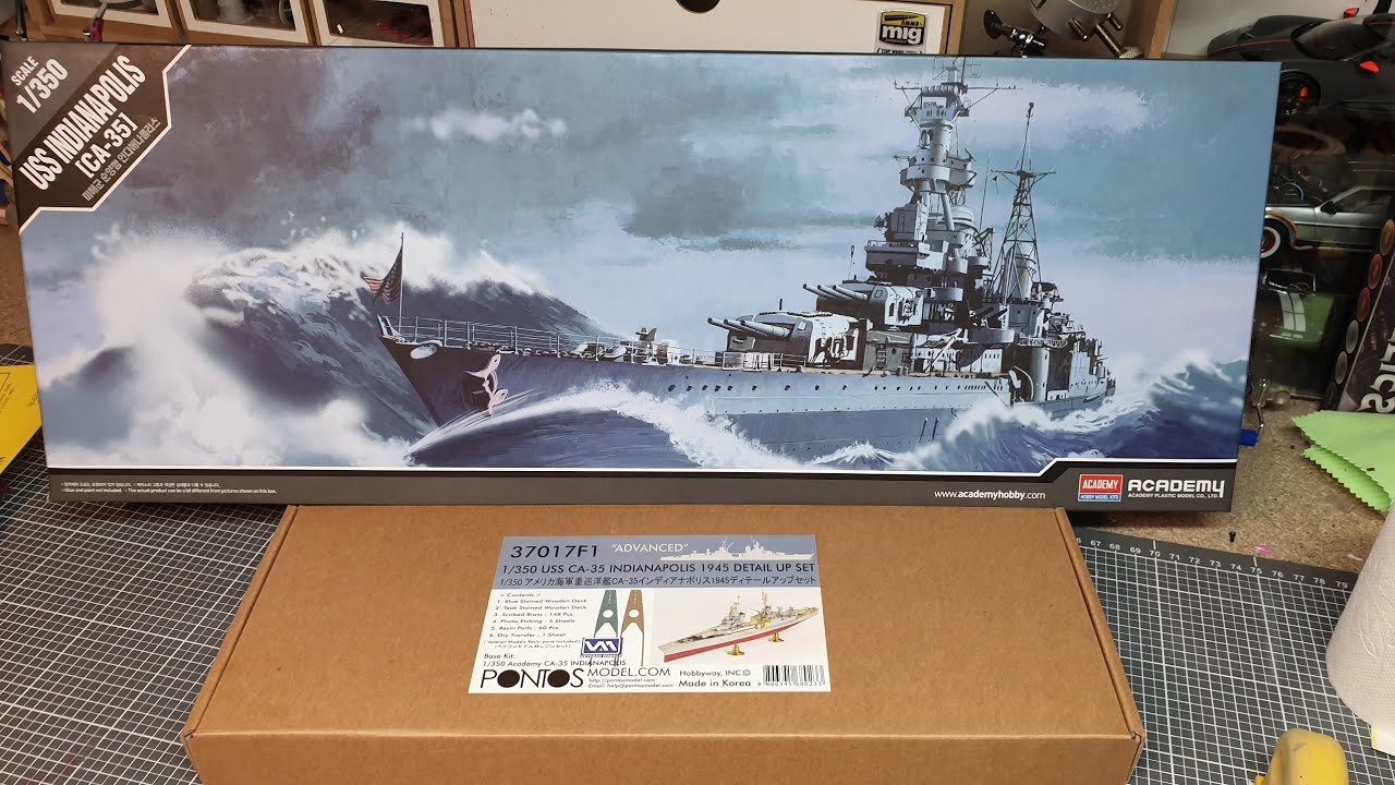 1/350 USS INDIANAPOLIS ACADEMY + DETAIL UP PONTOS - YouTube