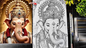 Ganpati Bappa Drawing, How To Draw Lord Ganesha, Ganesh Chaturthi Drawing,  Step by Step Tutorial