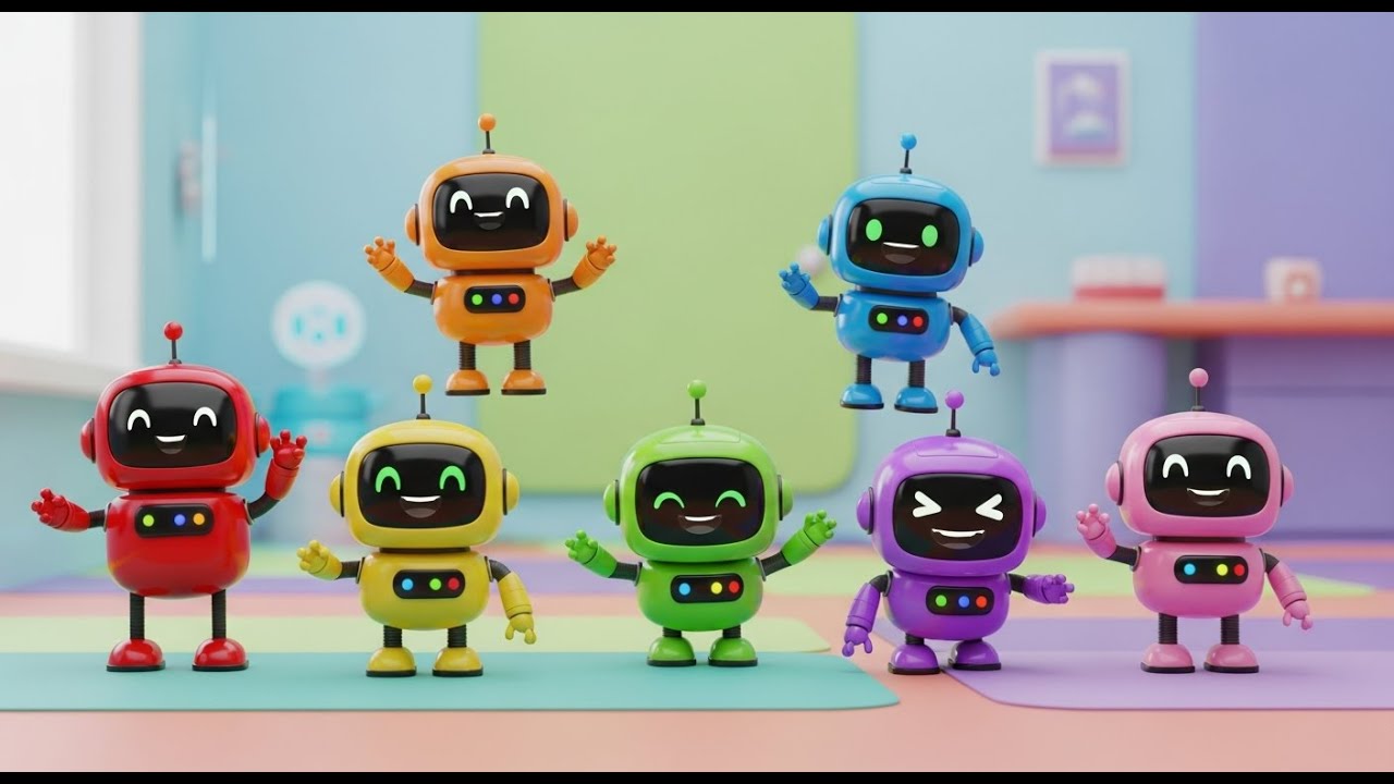 Seven Little Toy Robots Beep Beep Beep | Nursery Rhymes for Kids & Baby ...