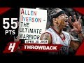 Allen Iverson EPIC FULL GAME 1 Highlights vs Hornets (2003 Playoffs) - 55 Pts, Playoff Career-HIGH!