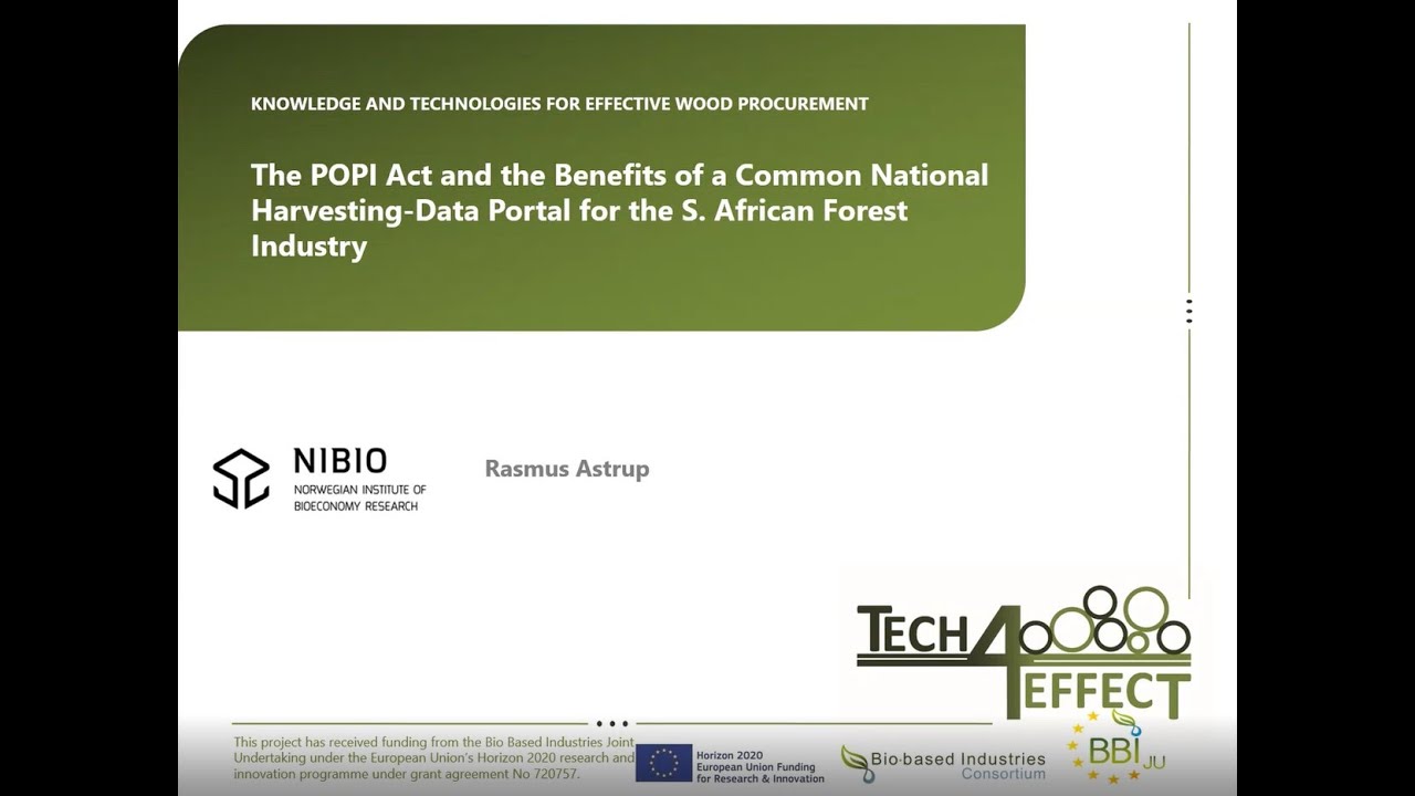 SU FOR First Thursdays The POPI Act and the Benefits of a Common National Harvesting Data Portal