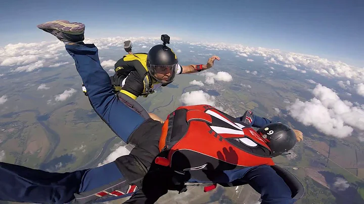 uncut first jump of AFF skydiving
