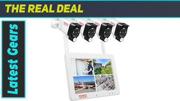 Tonton Portable LCD Security Camera System Wireless, 7" IPS Touchscreen Monitor with Battery,